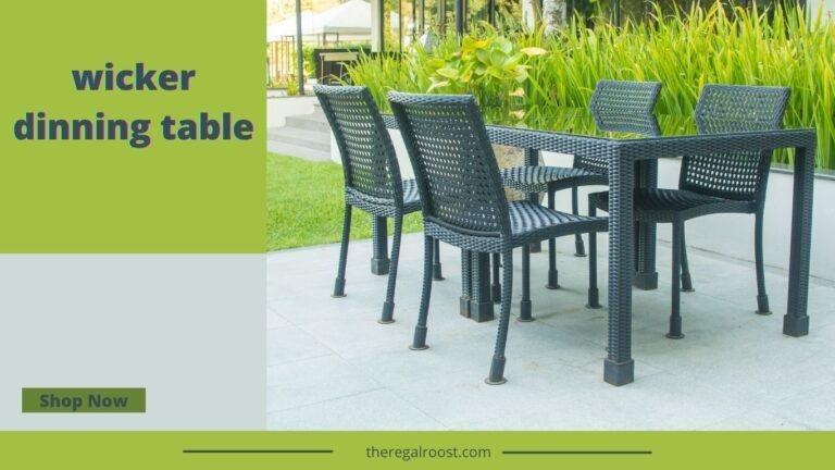 Wicker Dining Table written on image of dinning table